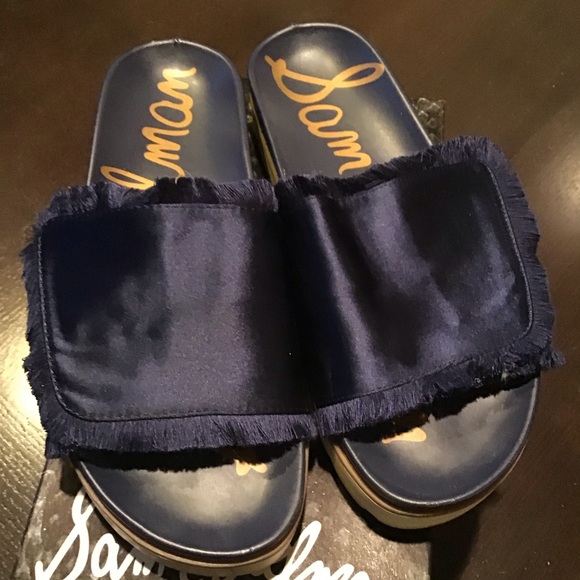 COPY - Sam Edelman mares slides dark blue EUC - Picture 1 of 10